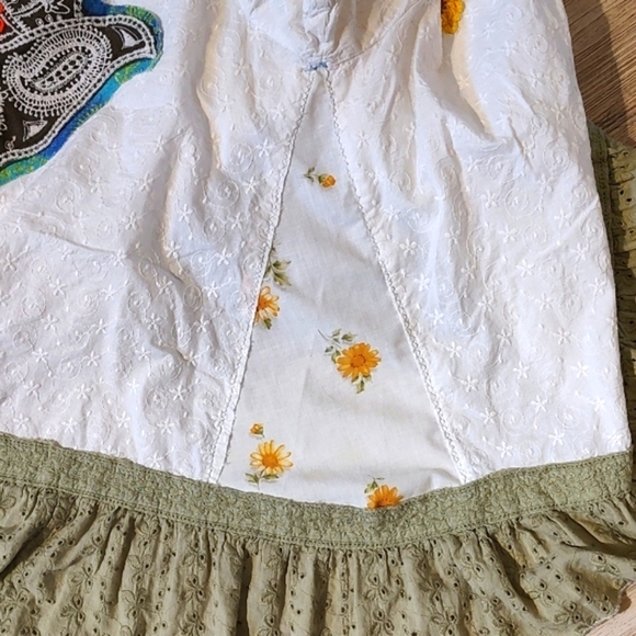 Hamsa Embroidered and Patchwork Artisan Cotton Tunic Shirt Size Medium - Picture 5 of 12